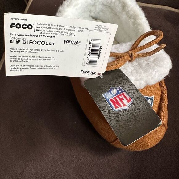 NFL kids New England Patriots moccasins size 3-4 M - Picture 5 of 9